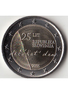 2016 - 2 Euro SLOVENIA 25º Indipendenza Repubblica di Slovenia Fdc